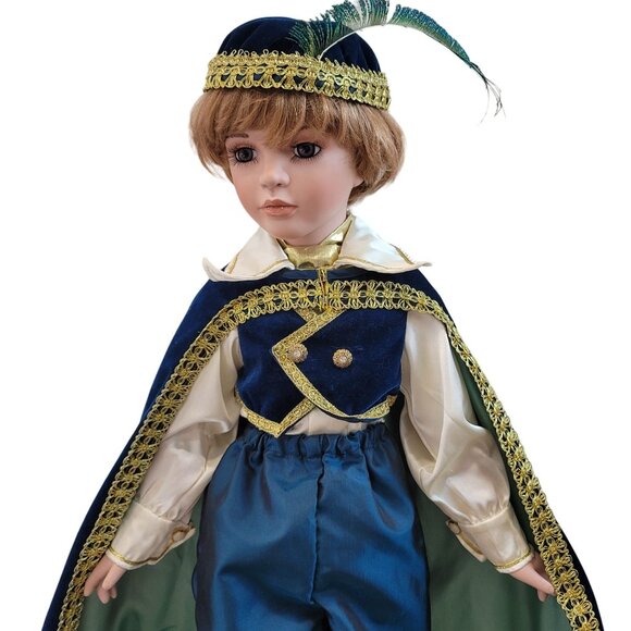 Micheal Reid Porcelain Prince Doll With Regal Outfit & Feathered Hat 28" 289/600 - Picture 16 of 16